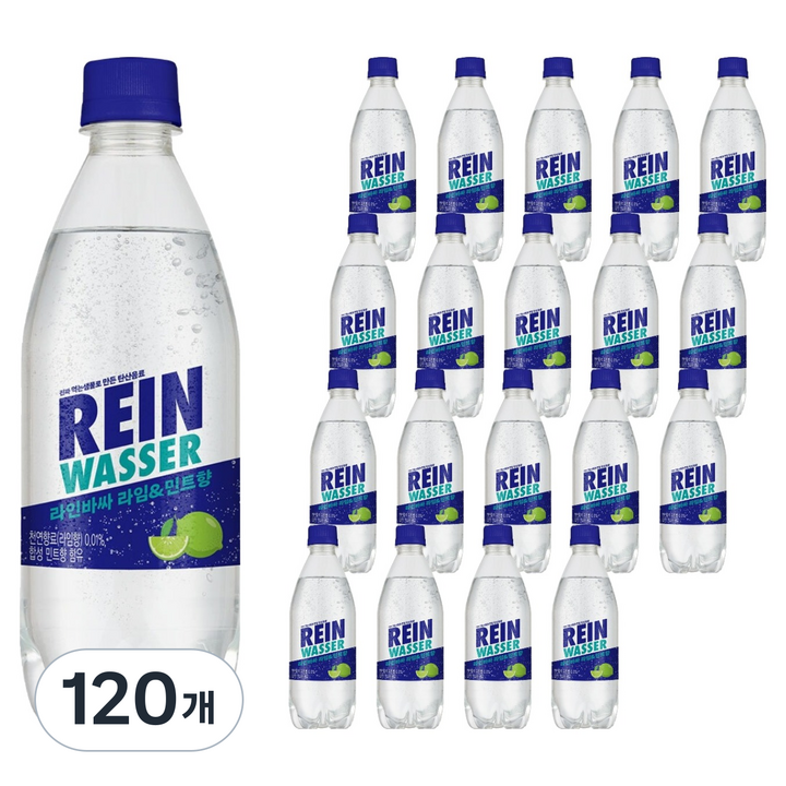 라인바싸 탄산음료 라임민트 랜덤발송, 120개, 500ml