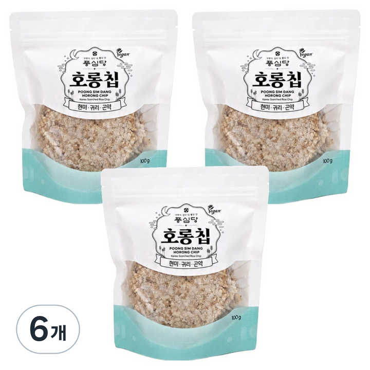 풍심당 현미 + 귀리 + 곤약 누룽지 호롱칩 18p, 100g, 6개