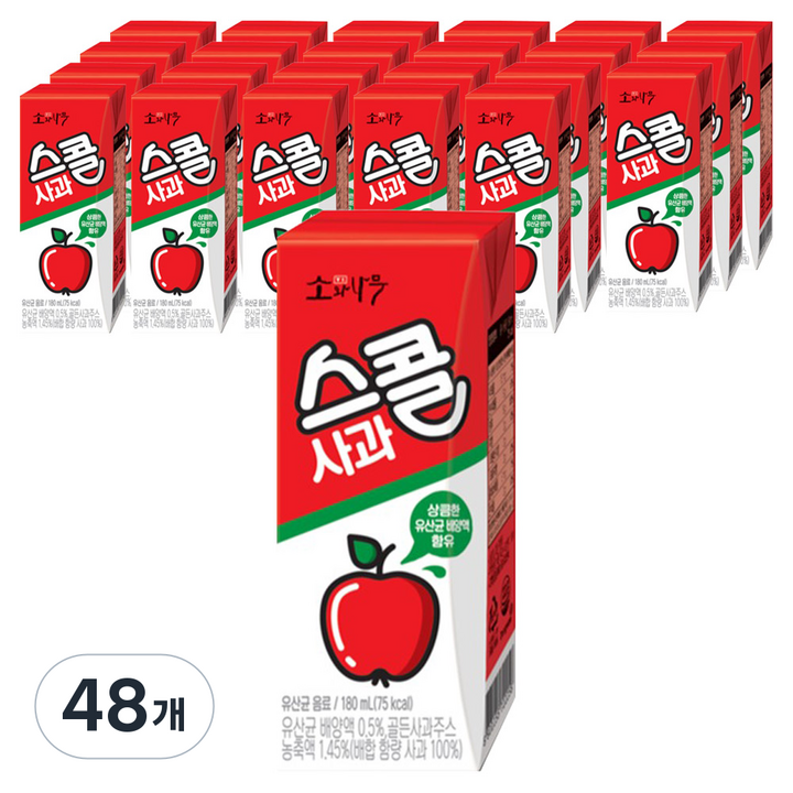 소와나무 스콜 사과 주스, 48개, 180ml