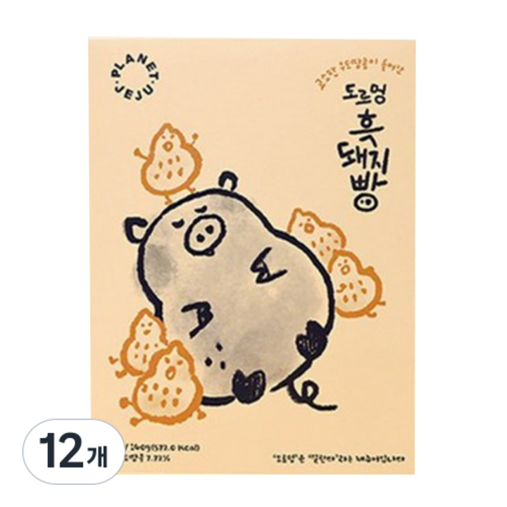 에코제이푸드 제주 도르멍 흑돼지빵 7p, 12개, 140g