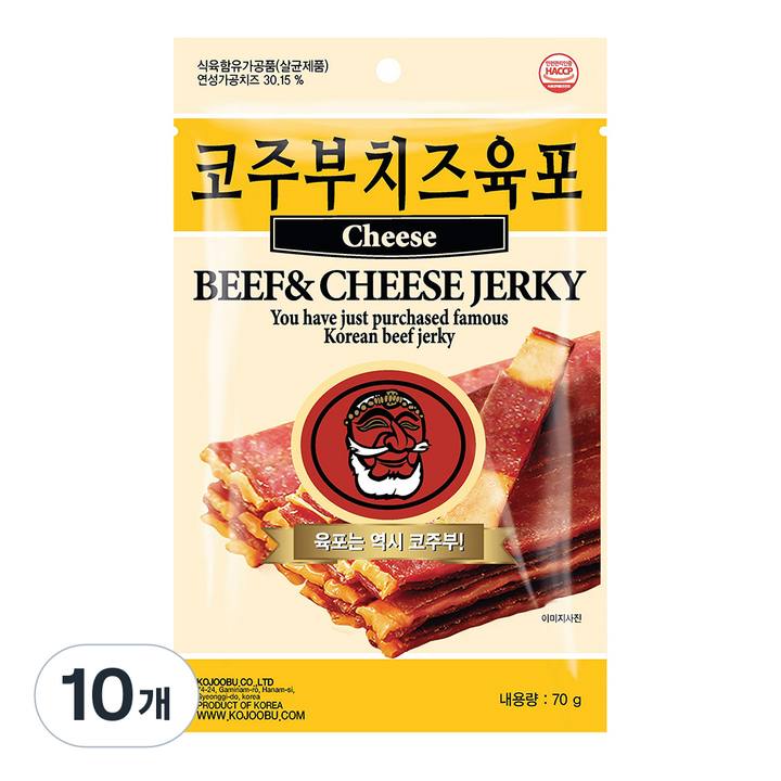 코주부 치즈육포, 70g, 10개