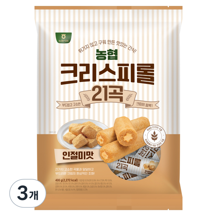 농협식품 크리스피롤 21곡 인절미맛, 400g, 3개