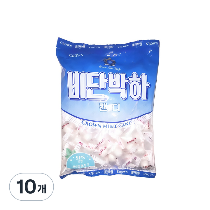 크라운 비단박하캔디, 400g, 10개