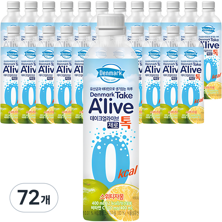덴마크 테이크 얼라이브 제로 톡 스위티자몽, 400ml, 72개