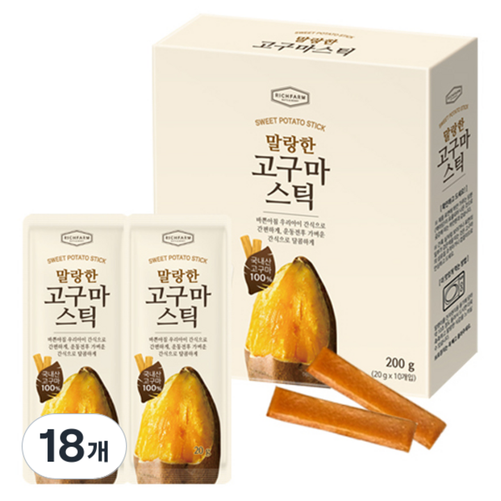 리치팜너트 말랑한 고구마스틱 10p, 200g, 18개