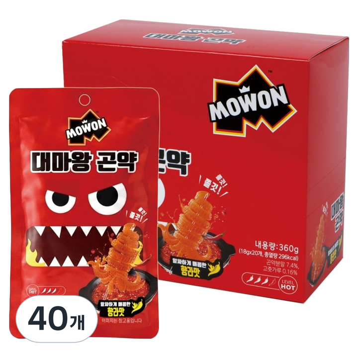 모원 대마왕 곤약 향라맛, 40개, 18g