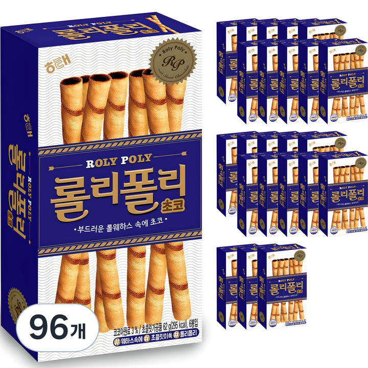 해태제과 롤리폴리 초코, 62g, 96개