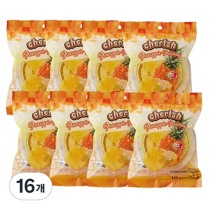 체리쉬 파인애플 푸딩 젤리, 120g, 16개
