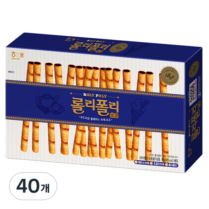 해태제과 롤리폴리 초코, 196g, 40개