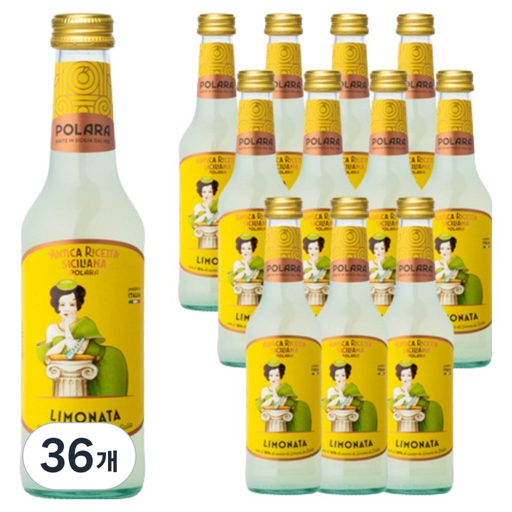 폴라라 시칠리아나 리모나타 레몬 탄산음료, 36개, 275ml