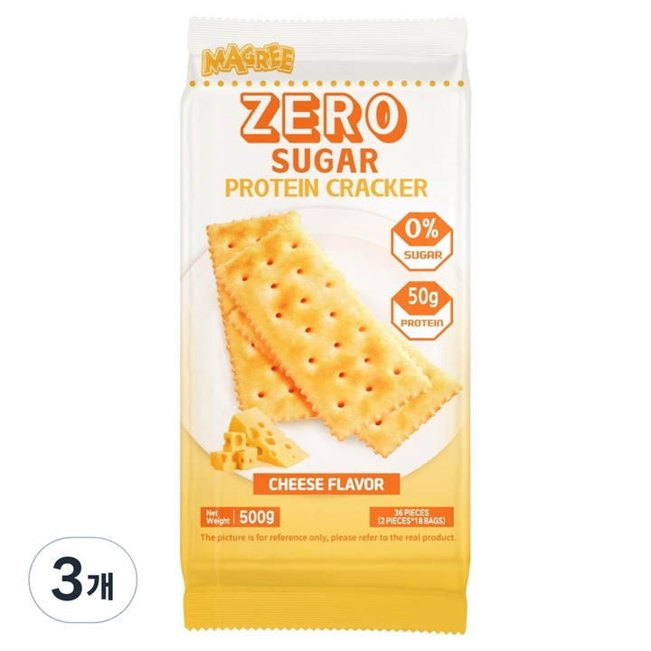 매그리 제로 슈가 프로틴 크래커 치즈맛, 500g, 3개