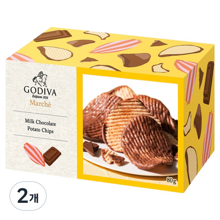고디바 밀크초콜릿 포테이토칩, 80g, 2개