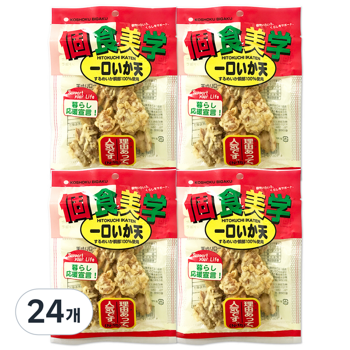 후지야혼텐 히토쿠치 이카텐 오징어 스낵, 34g, 24개