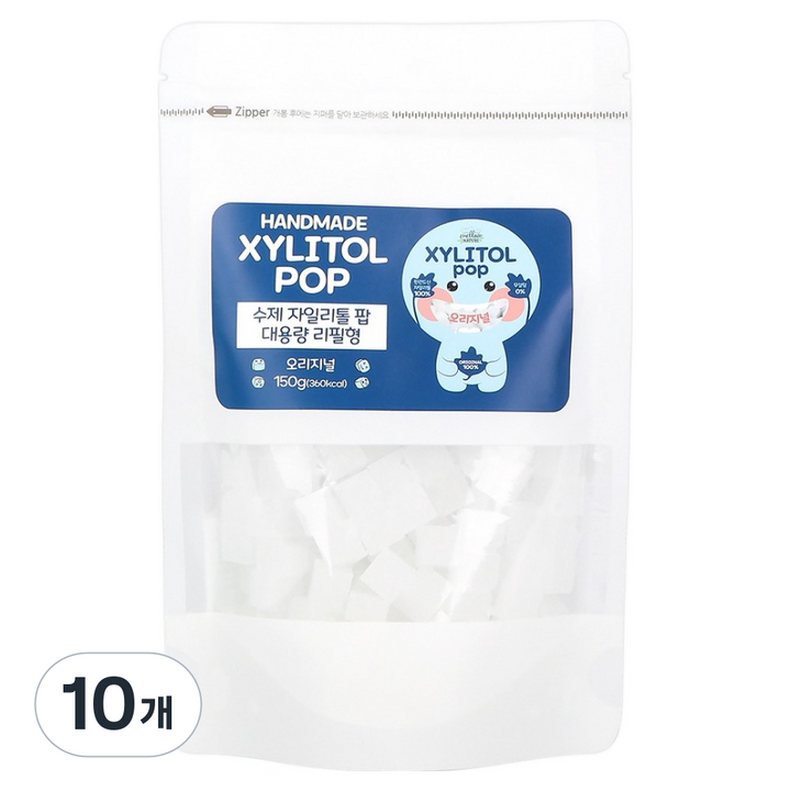 자일리톨팝 파우치 오리지널, 10개, 150g