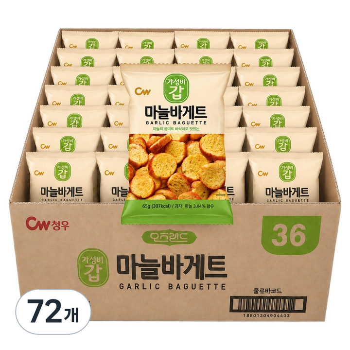 오즈랜드 가성비갑 마늘바게트, 65g, 72개