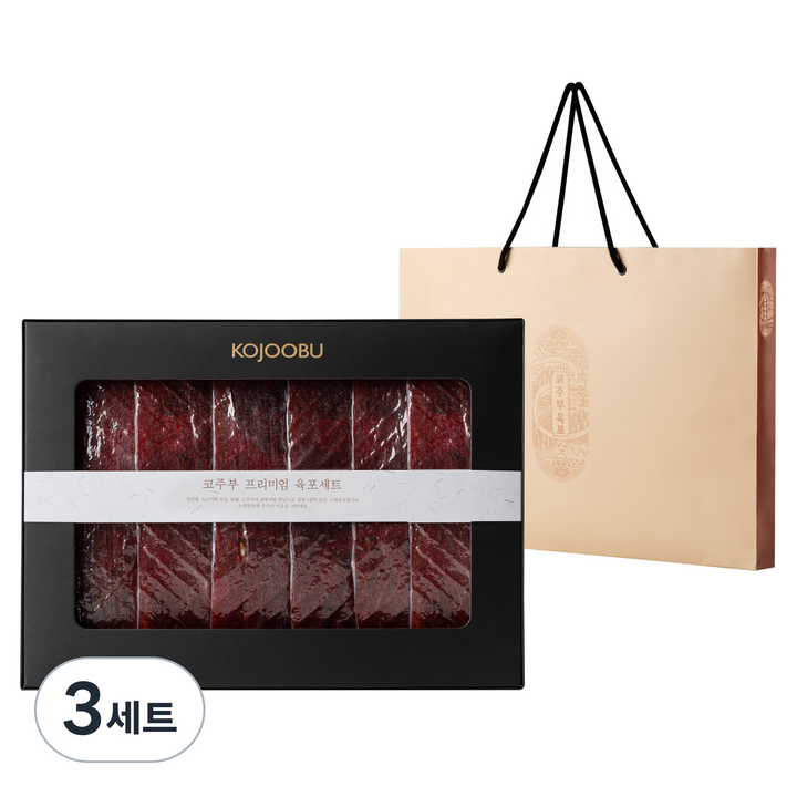 코주부 프리미엄 육포 선물세트 360g + 쇼핑백, 3세트