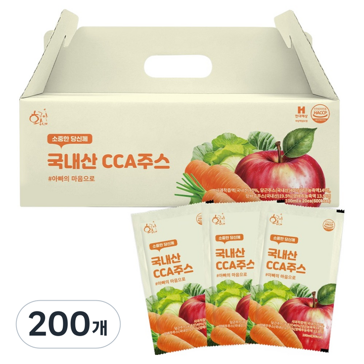 황금이네 국내산 CCA주스, 100ml, 200개