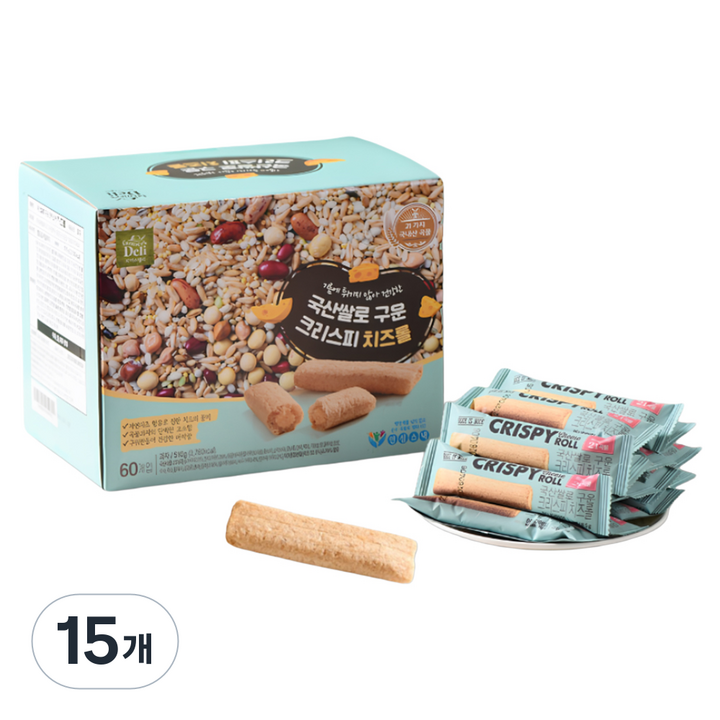파머스델리 쌀로 구운 크리스피 치즈롤 60p, 510g, 15개