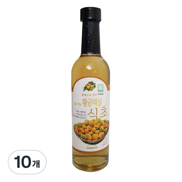 우리농 유기농 황금 매실 식초, 10개, 380ml