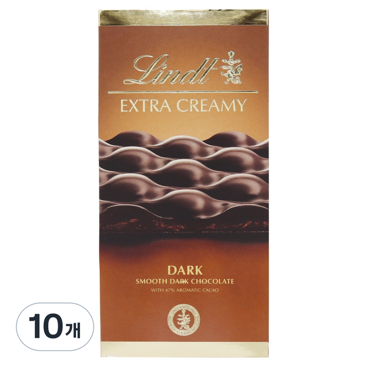 린트 엑스트라 크리미 다크 초콜릿, 80g, 10개