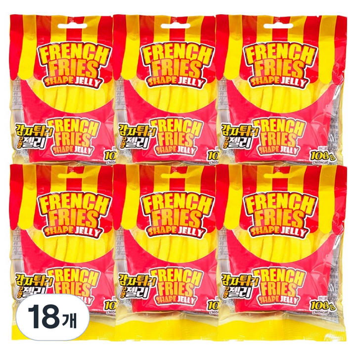 감자튀김 모양 젤리, 100g, 18개