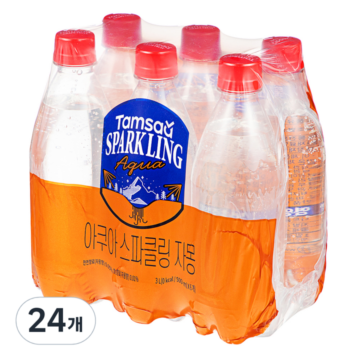탐사 아쿠아 스파클링 자몽 무라벨, 500ml, 24개