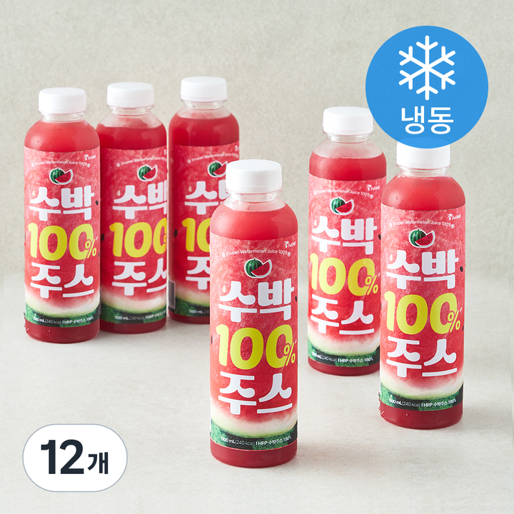 수박 100% 주스 (냉동), 12개, 500ml