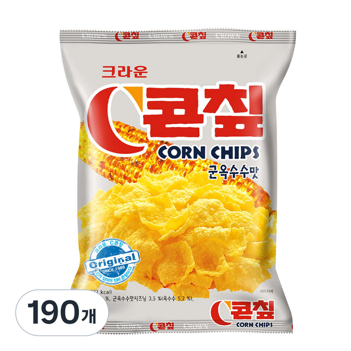 콘칲 크라운 C콘칲 군옥수수맛, 70g, 190개