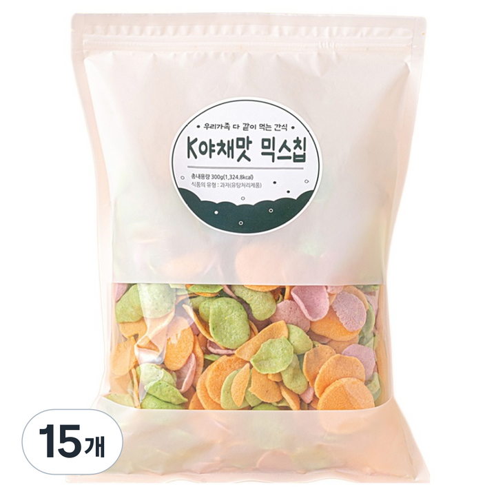 K야채맛 믹스칩 뻥튀기, 300g, 15개