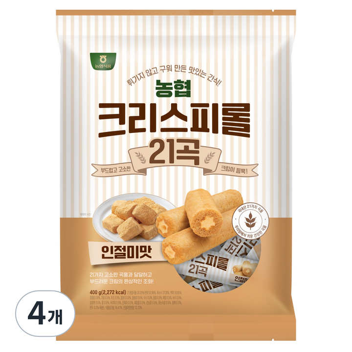 농협식품 크리스피롤 21곡 인절미맛, 400g, 4개
