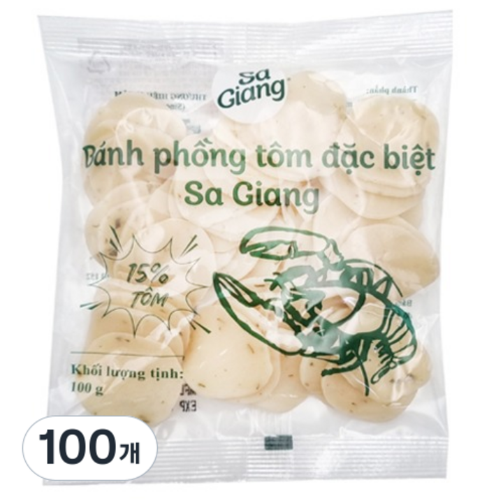 사지앙 새우칩, 100개, 100g