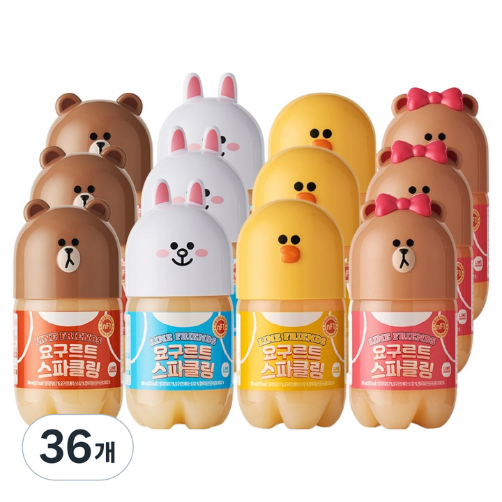 라인프렌즈 요구르트스파클링, 36개, 380ml