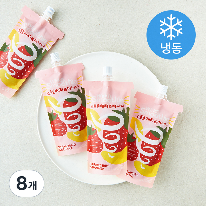 잠바 스트로베리 & 바나나 스무디 (냉동), 100g, 8개