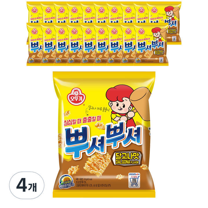오뚜기 뿌셔뿌셔 달고나맛 10p, 900g, 4개