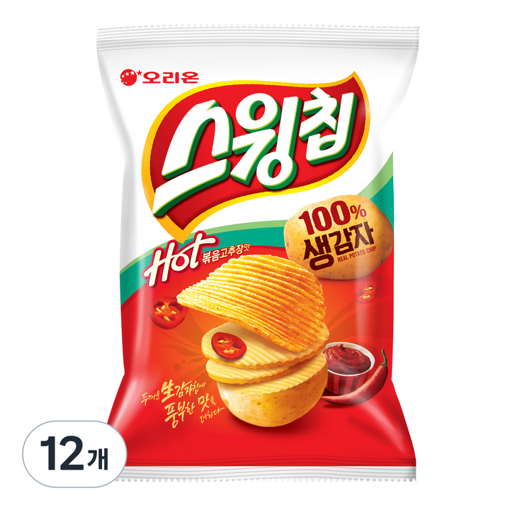 오리온 스윙칩 볶음고추장맛, 110g, 12개
