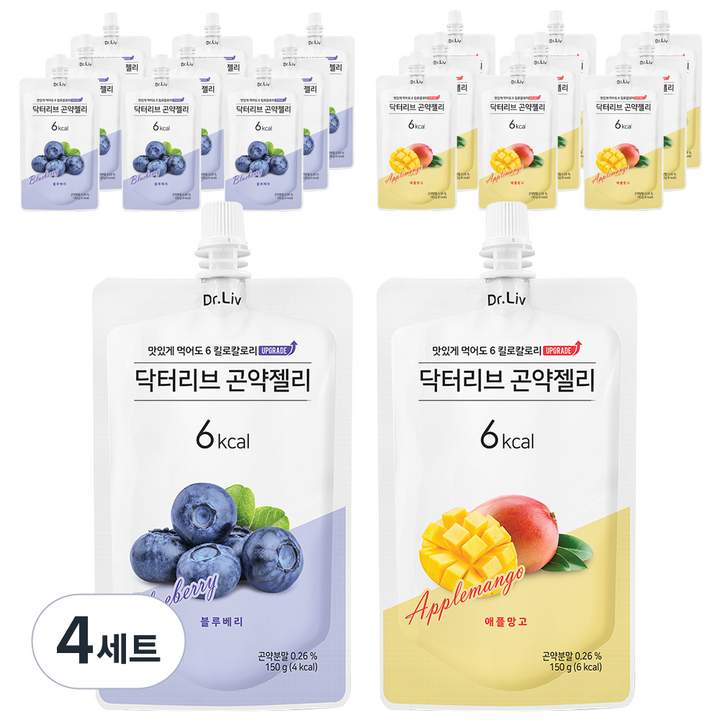 닥터리브 곤약젤리 블루베리 10p + 애플망고 10p, 150g, 4세트