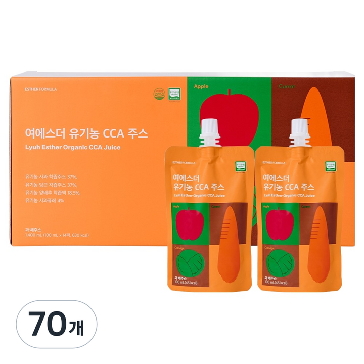 에스더포뮬러 여에스더 유기농 CCA 주스, 100ml, 70개