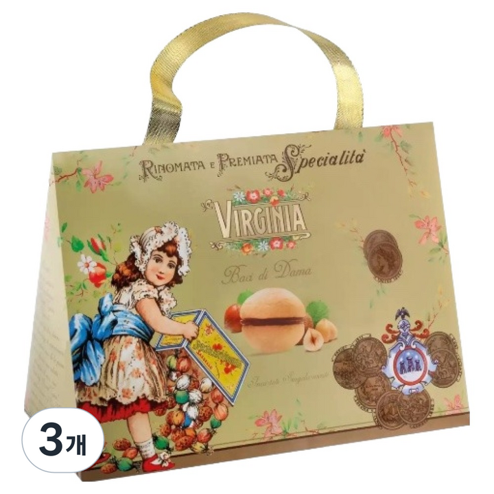 아마레티버지니아 바치 디 다마 트레디셔널 리구이아 베이커리 비스킷, 140g, 3개