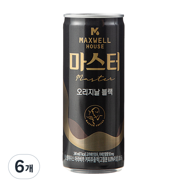맥스웰하우스 마스터 오리지날 블랙, 240ml, 6개