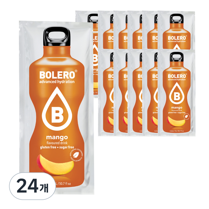 볼레로 2kcal 무설탕 과일워터 대용량 음료 망고, 9g, 1개입, 24개