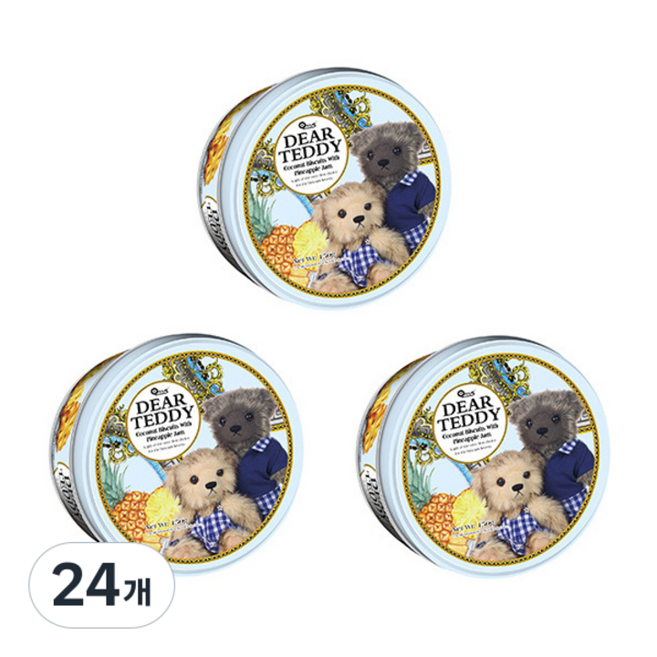 VFOODS 디어테디 플라워비스킷 파인애플잼, 150g, 24개