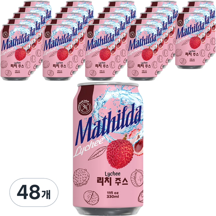Mathilda 리치 주스, 330ml, 48개