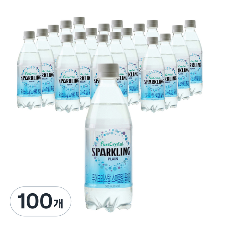 퓨어 크리스탈 스파클링 플레인, 100개, 500ml