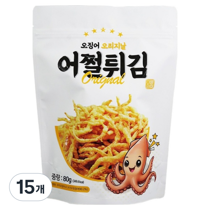 어쩔튀김 오징어 오리지날, 80g, 15개