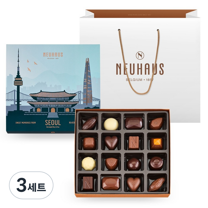 노이하우스 수비니어 컬렉션 서울 16종 세트 163g + 쇼핑백, 3세트