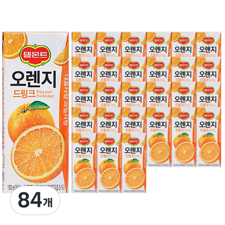 [안녕골목마켓] 델몬트 드링크 오렌지, 190ml, 84개
