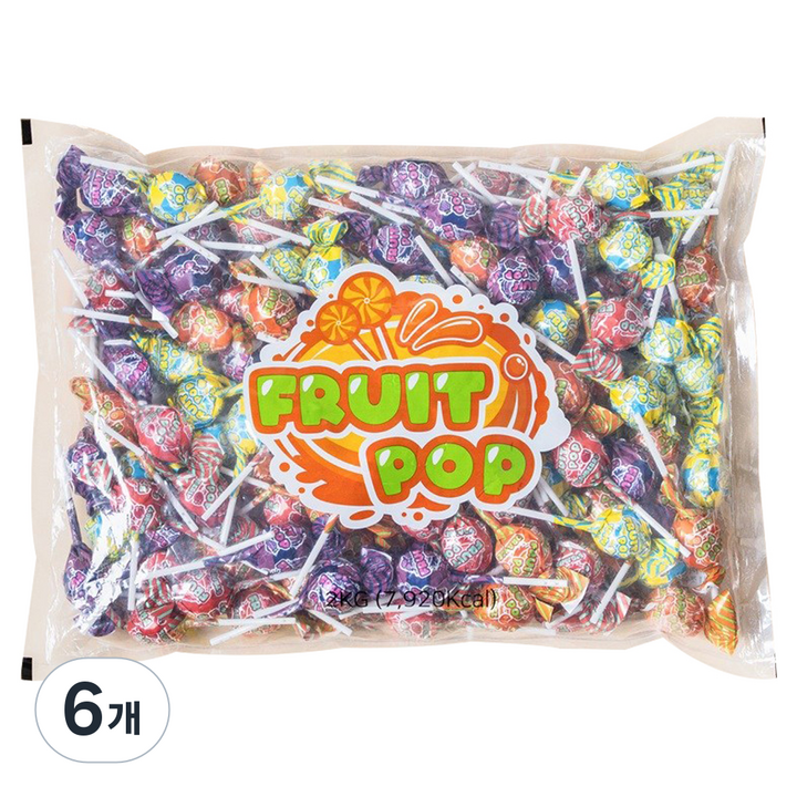 푸루트팝 롤리팝 과일맛, 2kg, 6개