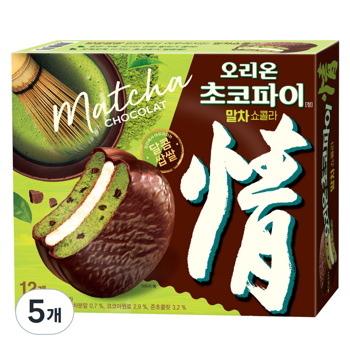 오리온초코파이 말차쇼콜라 12p, 408g, 5개
