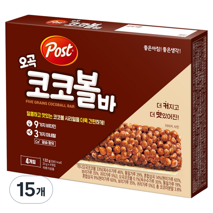 포스트 오곡코코볼바 4p, 132g, 15개