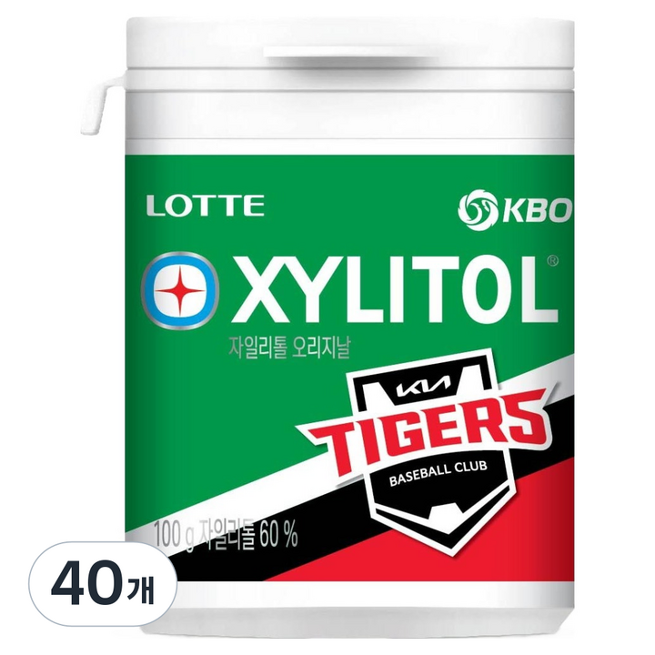 롯데자일리톨 KBO 오리지날 껌 KIA 타이거즈, 100g, 40개